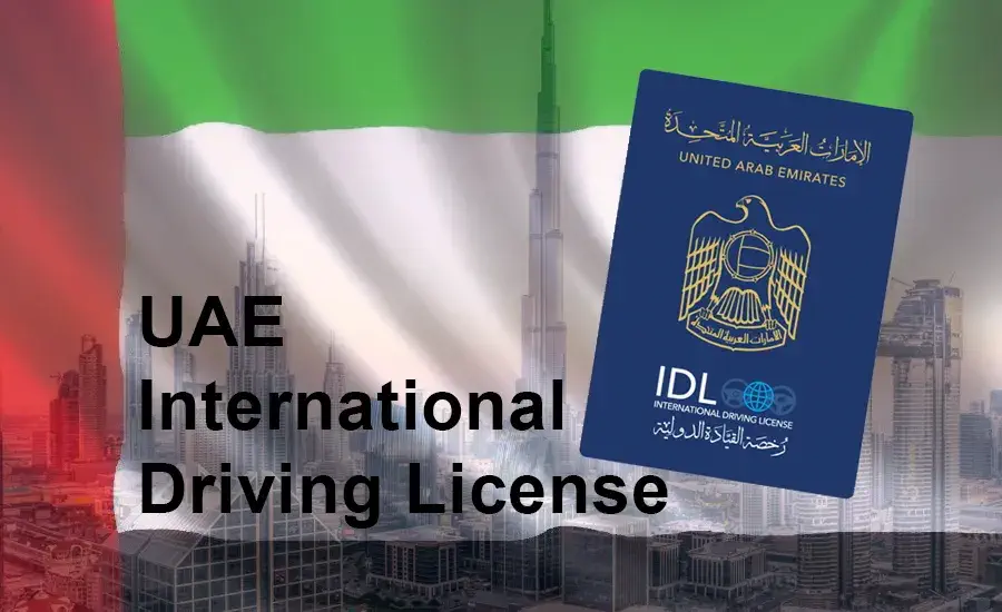 International Driving license V1 in the picture a UAE international driving license is shown